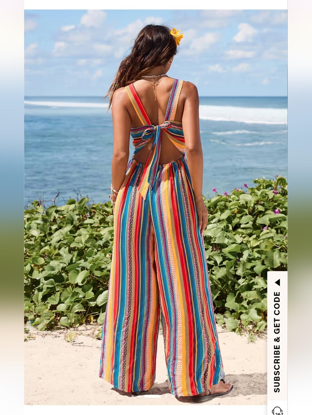 Cupshe Bold Beat Striped Multicolor Wide-Leg Jumpsuit - Picture 3 of 14